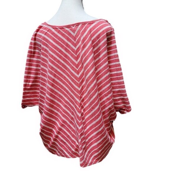 Democracy Coral Striped font tie top - size Large - Picture 2 of 3